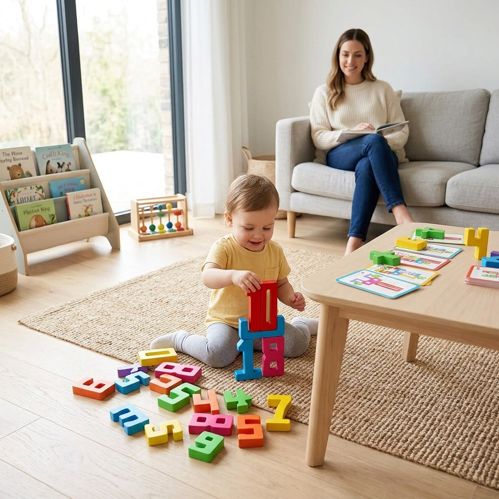 Wooden Number Stacking Blocks