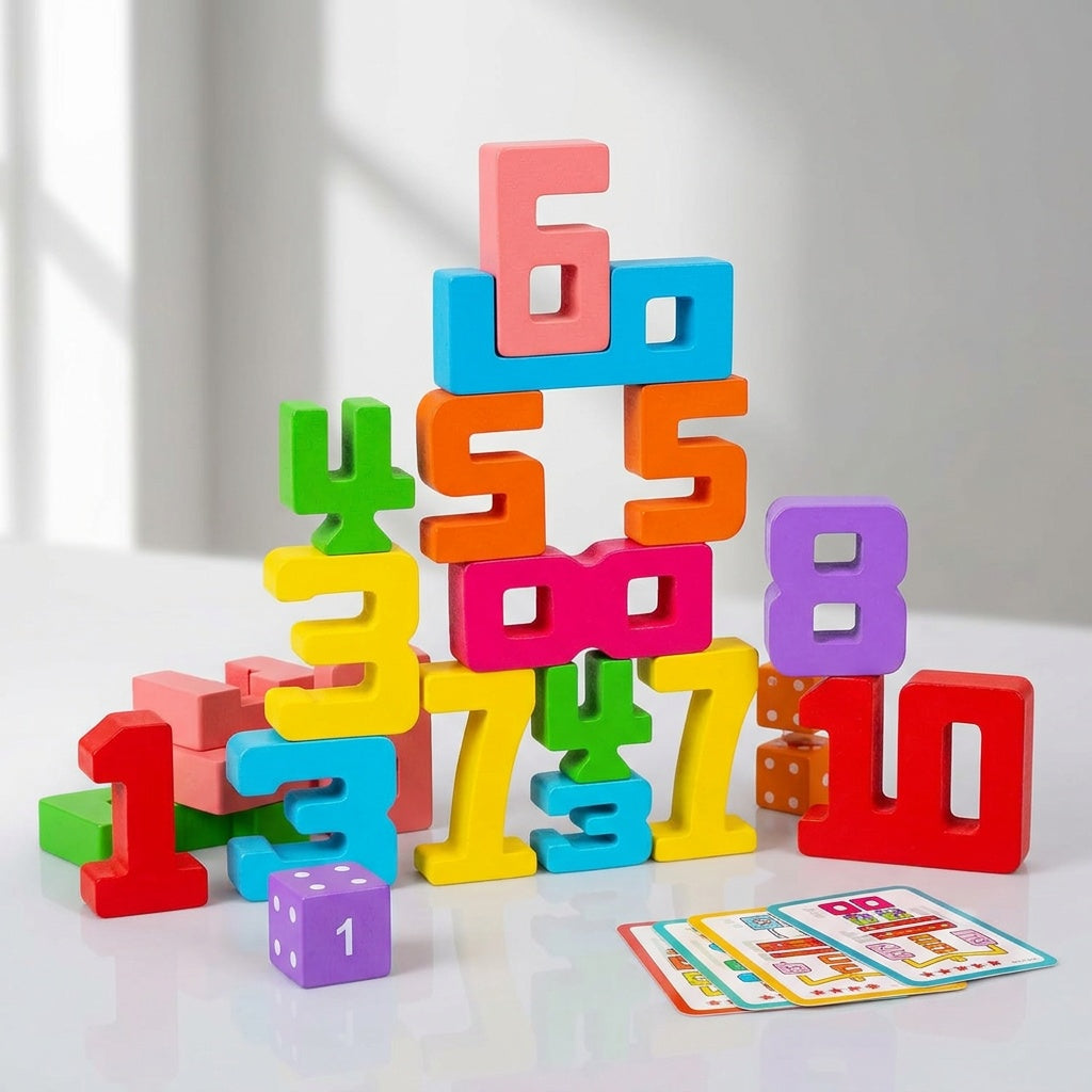 Wooden Number Stacking Blocks