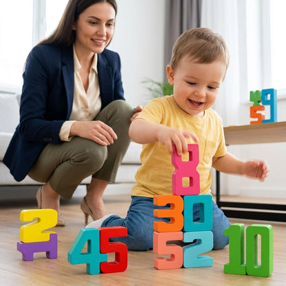 Wooden Number Stacking Blocks