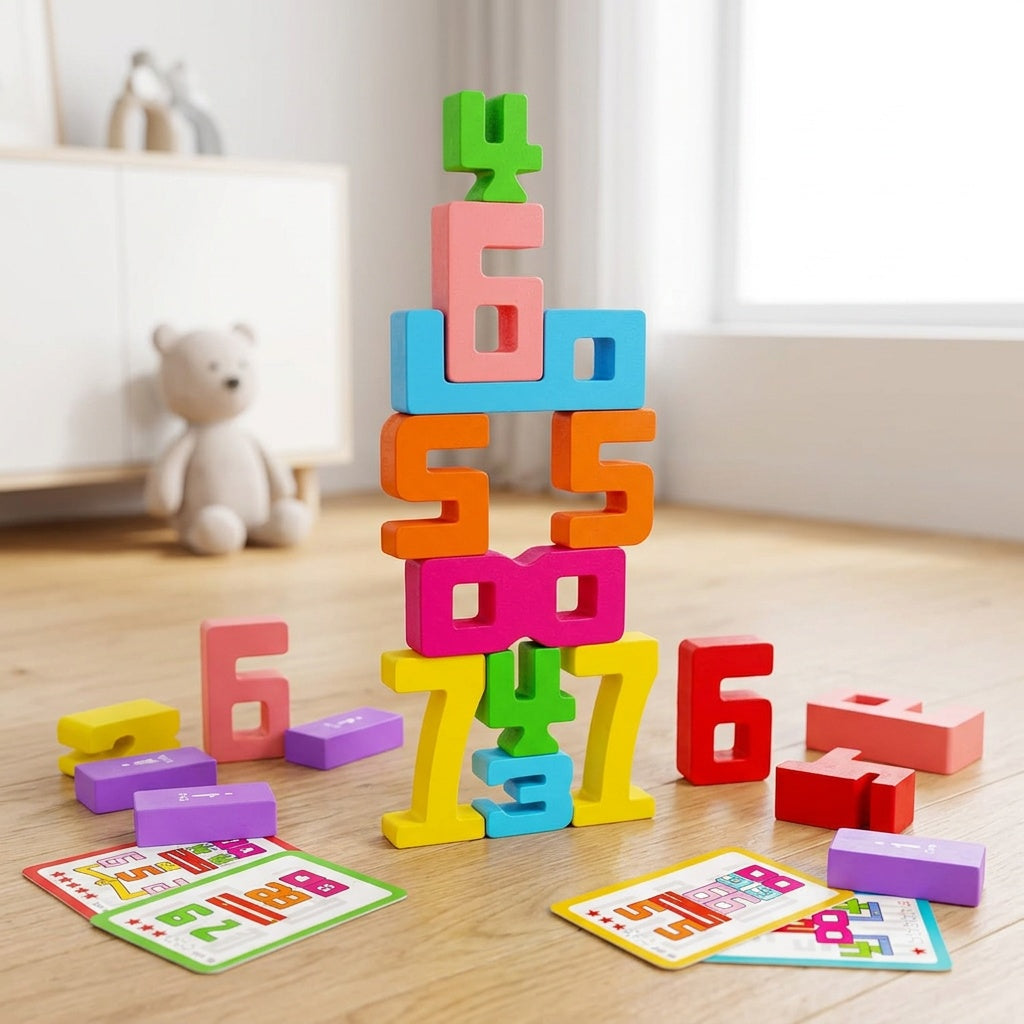 Wooden Number Stacking Blocks