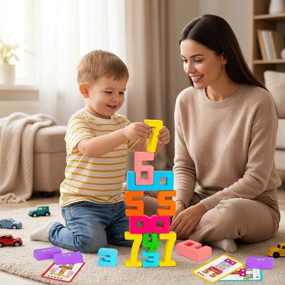 Wooden Number Stacking Blocks
